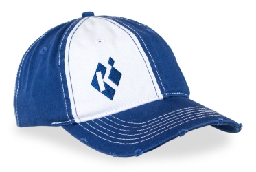 Schildkappe "Used Look" blau/weiß